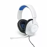 JBL Quantum 100P Over-Ear-Gaming-Headset – Wired 3,5 mm Klinke – Mit abnehmbarem Boom-Mikrofon – Kompatibel mit vielen Plattformen – Weiß-Blau