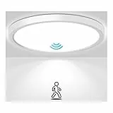 Oumida Deckenleuchte mit Bewegungsmelder Innen 22cm, 18W LED Deckenlampe Radar Bewegungssensor, 4000K Ultra Dünn Flache Lampe, Rund Sensor Licht für Flur Treppe Küche Balkon Keller Garage (22CM)