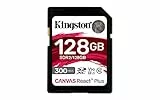 Kingston Canvas React Plus 128GB SDXC Speicherkarte UHS-II 300R/260W U3 V90 für Full HD/4K/8K - SDR2/128GB