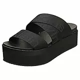 Calvin Klein Jeans Damen Sandalen Flatform Plateau, Schwarz (Black), 39
