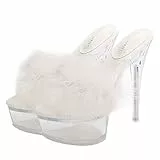 Holibanna High Heels Feder Mit Hohen Absätzen Sandalen Klare Plattform Hausschuhe für Frauen- Größe 38