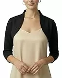 BlackButterfly Maßgeschneiderte 3/4 Hülse Bolero (Schwarz, XL)