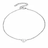 FindChic Damen Fußkettchen mit L Buchstabe Anhänger Mädchen Alphabet Fußkette kostenlos Schmuckbox