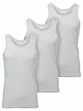 Ladeheid Unterhemd Herren Ärmellos Baumwolle Underwear Men - Weiches, Komfortables Tank Top Herren Unterwäsche, Unterhemden, Set 3 Stück LA40-258 (Grau Melange, 4XL)