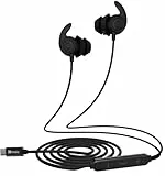 Hmusic Schlaf Ohrhörer, 30dB Geräuschisolierung, 2g leicht USB C Kopfhörer, flach/dünn Komfortable Silikon Ohrstöpsel für Seitenschläfer, Schnarchen, Schlaflosigkeit, Meditation-Schwarz