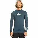 Quiksilver Herren Standard All Time Langarm Rashguard UPF 50 Sonnenschutz Surf Shirt, Marineblauer Blazer Heather, M