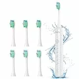 YteaTh Elektrische Zahnbürste Schallzahnbürste - Eine Ladung für 180 Tage Zahnbürste Elektrisch, Shcall Electric Toothbrush Mit 6 Ersatzbürsten, 5 Putzmodi, Timer (Weiss)