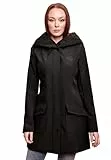 MARIKOO Damen Softshell Jacke Winterjacke wasserabweisend Outdoor lang B856 [B856-Maylee-Schwarz-Gr.L]