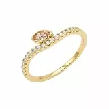 NOELANI - Damen Ring 925 Silber - Vergoldet/Golden - mit Preciosa und Zirkonia - NOE-R0007