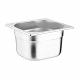 Vogue Gastronorm-Pfanne 1/6, Edelstahltablett, Tiefe: 100 mm, Fassungsvermögen: 1,7 Liter, Vorratsbehälter für heiße und kalte Speisen, Bain Marie-kompatibel, Deckel separat erhältlich, K991