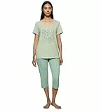 Triumph Sets PK Capri X 02, Pyjama-Set Damen, Grün (Green - Dark Combination), 36