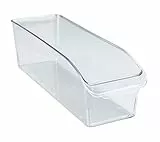 WENKO Kühlschrank-Organizer S, Aufbewahrungsbox für Kühl- und Vorratsschrank zum Sortieren von Lebensmitteln, lebensmittelecht, transparentes Design, 10 x 9,5 x 31 cm, aus robustem PET