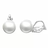 Airokiy Perlen Ohrclips Damen Ohne Ohrlöcher Silber 18kt Platinplattiert Ohrringe für Frauen Hypoallergene Perlen Schmuck Ohrringe Klippen Schmuck