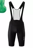 Gonso Sitivo Bib, Kurze Herren Träger-Radhose, Mit Sitivo Green Comfort Sitzpolster, Hohe Bewegungselastizität und Antirutsch-Silikon-Beingummi, Enganliegende Passform, Schwarz/Grün, Gr. L
