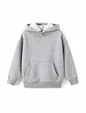 PATPAT Jungen Kapuzenpullover 6-12 Jahre-Weicher Fleece Winddichter Hoodie mit Tasche, Herbst Winter warm für Schule & Freizeit,Grau,6-7 Jahre
