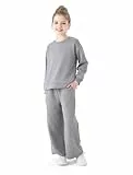 PATPAT Bekleidungssets für Mädchen Langarm mit Sweatshirt & Sweathose, Freizeitbekleidung für Kinder, Teenager Mädchen Kleidung, T-Shirt Mädchen, Hosen Mädchen Kinderkleidung, Winter, 5-14 Jahre