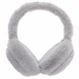 LIOOBO Wireless Kopfhörer Ohrenschützer 2-in-1 - Ohrenwärmer mit Mikrofon, 10h Spielzeit für Ski, Joggen & Outdoor (Grau, Plush-Material, 32Ω Hi-Fi Sound)
