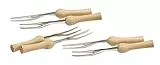 KitchenCraft 6er-Set Maiskolbenspieße mit Holzgriffen, Edelstahl, 9,5 cm