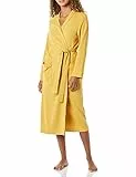 Amazon Essentials Damen Leichter Waffel-Bademantel, Lang (Erhältlich In Übergröße), Senfgelb, M