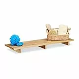 Relaxdays Badewannenablage Bambus, einteiliges Wannenbrett HxBxT: 6 x 70 x 22 cm, moderne Ablage f. Badezimmer, natur