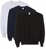Fruit of the Loom Herren Classic Set In Sweat, 3 Pack Sweatshirt, Mehrfarbig (Black/Heather Grey/Deep Navy 26), X-Large (3er Pack)