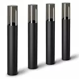 SSC-LUXon 4 Stück VARDA Standleuchte Außen schwarz E27 Fassung - Außenstehleuchte Höhe 50 cm Gehwegleuchte Design Pollerlampe