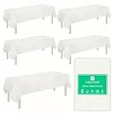 Table Kind 5× Weiße Einweg-Tischdecke aus Papier – Schlichte FSC-Tischdecken für Geburtstag, Hochzeit, Catering, Restaurant, Jubiläum