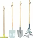 small foot Gartenwerkzeug-Set aus Holz und Metall, Gartenspielzeug für Kinder ab 3 Jahren in modernen Farben, 12389