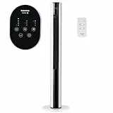Taurus Turmventilator | Babel Infinite | 50W | 110 cm | 3 Geschwindigkeiten | 3 Modi | Timer | Oszillierend | Fernbedienung | Runder Standfuß | Touch-Schalter | Kabel 116 cm | Weiß