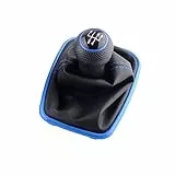 NICOLIE 5/6 Gang Schaltknauf Hebel Shifter Gaitor Stiefel Pu Leder Kompatibel Mit Vw 2003-2008 Golf 4 Iv Mk4 GTI R32 Jetta - 5-Gang-Blau