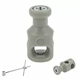 tecuro Gelenkstück zur Montage an Ablaufgarnitur, Bohrung Ø 6 mm Kunststoff grau, zum Verbinden der Zugstange mit der Querstange der Ablaufgarnitur