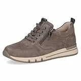 Caprice Comfort Damen Sneaker flach aus Leder Mehrweite H, Braun (Taupe Comb), 39 EU
