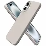 ORNARTO für iPhone 16 Hülle Silikon 6,1 Zoll, dünne Handyhülle iPhone 16 aus flüssigem Silikon, Kratzfeste und stoßfeste Schutzhülle iPhone 16 Case(2024) - Titan Natur