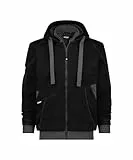 DASSY® Pulse Sweatshirt-Jacke - Größe XL - SCHWARZ/ANTHRAZITGRAU