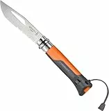 Opinel Outdoormesser No. 08 mit Polyamid-Griff in der Farbe orange, Klinge rostfrei, Maße gesamt: 19 cm, 2.0