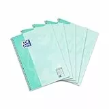 Oxford Collegeblock A4 kariert, 80 Blatt, gelocht, mint, 5 Stück