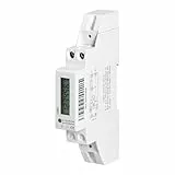 MIRATIC Digitaler Stromzähler 1 Phasig Wechselstromzähler Hutschiene Stromzähler Hutschiene 1 Phasig DIN TH-35mm 230V 40A S0 Schnittstelle Präziser Zwischenzähler Strom (6+1 LCD-Digitalanzeige)