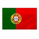 Flagge Portugal • Hochwertige Nationalflagge 90 x 150 cm mit Messingösen Für den Innen- und Außenbereich Wetterfest und aus 100% Polyester – Ideal für alle Portugiesen