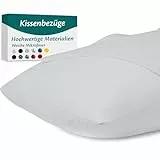 Kissenbezug 40 x 80 – Mikrofaser Oeko-TEX Zertifiziert – Grau – 2er Set Kopfkissenbezug für Kissen 40x80 Weich & Atmungsaktiv – Kissenbezüge Hypoallergen Waschbar mit Verdecktem Reißverschluss