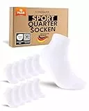 sockenkauf24 10 Paar kurze Sportsocken Herren Weiß 39-42 Quarter Tennissocken Damen Atmungsaktive Baumwolle