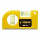 STANLEY Wasserwaage klein & magnetisch geeignet für Tasche - Taschenwasserwaage (magnetisch, horizontale/vertikale Libellen, Kunststoffgehäuse) 0-42-130