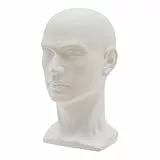 Qussse Schaufensterpuppe Kopf, Modellkopf aus PVC, Mannequin Kopf, Schaufenster Kopf, für Perücken Kopfhörer Hüte und Schmuck (Mattes Weiß)