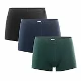 Living Crafts - SAGON |Boxershorts Herren, 3er-Pack - Männer Unterwäsche Unterhosen Men Retroshorts Boxer Baumwolle (L, Navy/Black/Dark Sea)