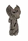 Pamper Yourself Now Schnurrbart gemusterte Schals London Mode lange weiche Schals, Beige mit Schwarz, 110 x 180 cm