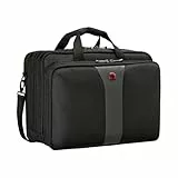 WENGER Laptop-Tasche zum Umhängen, Notebook bis 17 Zoll, Aktentasche, 27 l, Damen Herren, Büro Business-Reisen Uni, Schwarz/Grau, 612260