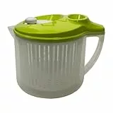 Snips Wash&Dry Salatschleuder, 3 Liter, 0% BPA Kunstoff, Transparent mit grünem Deckel - Made in Italy