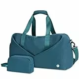 Ceneda Sporttaschen Klassische mit Schuhfach und Nassfach Tragbare Übernachtungs Wochenendtasche Reisetasche Yoga Tasche für Damen und Herren Gym Bag (Teal)