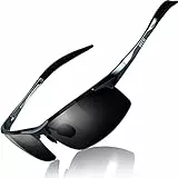 DUCO Herren Sportbrille Polarisierte Sonnenbrille Fahrerbrille Ultraleichte Al-Mg Metallrahmen UV400-Schutz Männer Sonnenbrillen 8177S (Gunmetal)