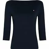 Tommy Hilfiger Damen Langarmshirt New Cody Slim U-Boot-Ausschnitt, Blau (Nos Desert Sky), M