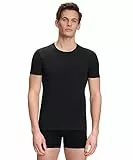 FALKE Herren Unterwäsche Daily Comfort Multipack Round Neck M S/s Ts Baumwolle atmungsaktiv 2 Stück, Schwarz Black 3000, L